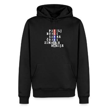 Srbija Belgrad Serbien Serbisch Heimat Urlaub Flag - Männer Premium Bio Hoodie - Schwarz - Vorne - Nico (187cm)