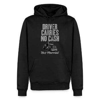 Le conducteur ne porte pas - Sweat à capuche Premium bio Homme - noir - Devant - Nico (187cm)