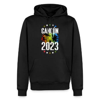 Cancun 2023 - Männer Premium Bio Hoodie - Schwarz - Vorne - Nico (187cm)