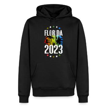 Floride 2023 - Sweat à capuche Premium bio Homme - noir - Devant - Nico (187cm)