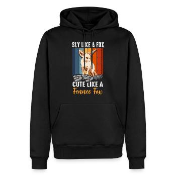 Fennec Fox Sly Mignon Fennec Foxes Propriétaire - Sweat à capuche Premium bio Homme - noir - Devant - Nico (187cm)