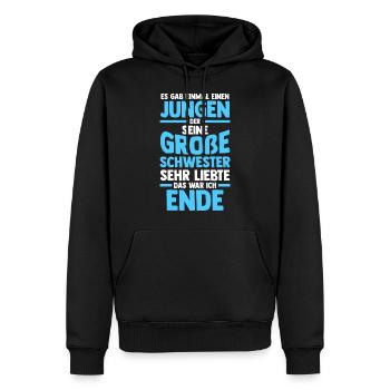 Geschwister Bruder Schwestern Schwester - Männer Premium Bio Hoodie - Schwarz - Vorne - Nico (187cm)
