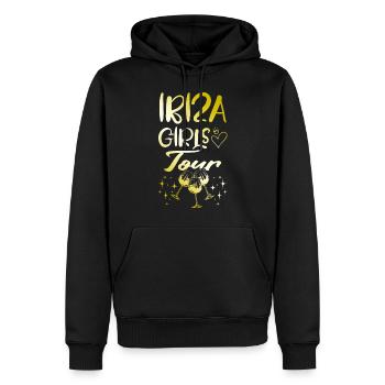 Ibiza Girls Tour Gold - Männer Premium Bio Hoodie - Schwarz - Vorne - Nico (187cm)