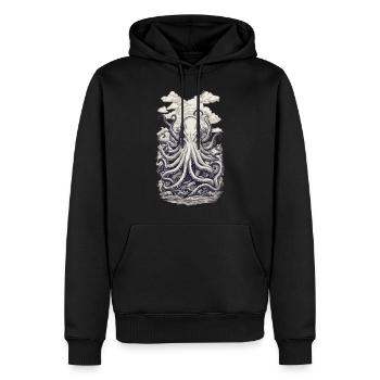Octopus Fisherman Deep Sea Marine Design - Men’s Premium Organic Hoodie - black - Front - Nico (187cm)