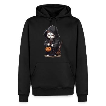 Kawaii Magier Katze Halloween Zauber Magie Katzen - Männer Premium Bio Hoodie - Schwarz - Vorne - Nico (187cm)