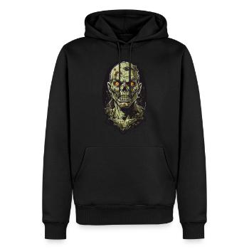 Finsterer Zombie Ghul Halloween Grusel Design - Männer Premium Bio Hoodie - Schwarz - Vorne - Nico (187cm)