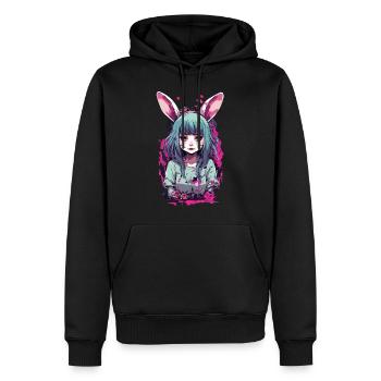 Kemonomimi Bunny Anime Pastel Goth Kawaii Girl - Men’s Premium Organic Hoodie - black - Front - Nico (187cm)