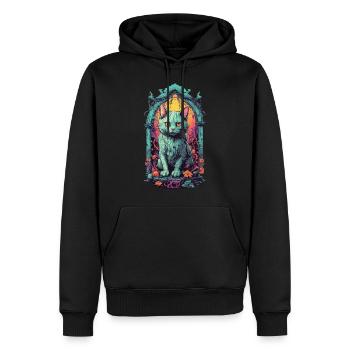 Démons occultes chat Halloween chats design - Sweat à capuche Premium bio Homme - noir - Devant - Nico (187cm)