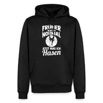 Kaninchen Hase - Männer Premium Bio Hoodie - Schwarz - Vorne - Nico (187cm)