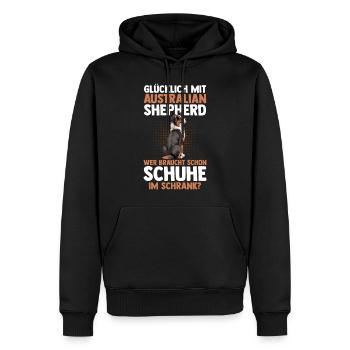 Australian Shepherd Hund Aussie - Männer Premium Bio Hoodie - Schwarz - Vorne - Nico (187cm)