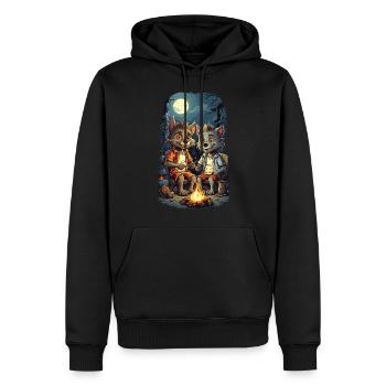 Loup-garou enfants Halloween feu de camp dessin animé - Sweat à capuche Premium bio Homme - noir - Devant - Nico (187cm)