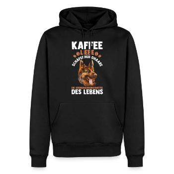 Kaffee Hund Deutscher Schäferhund - Männer Premium Bio Hoodie - Schwarz - Vorne - Nico (187cm)