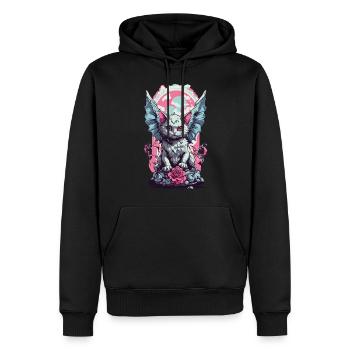 Aile Goth chat Pastel gothique esthétique - Sweat à capuche Premium bio Homme - noir - Devant - Nico (187cm)