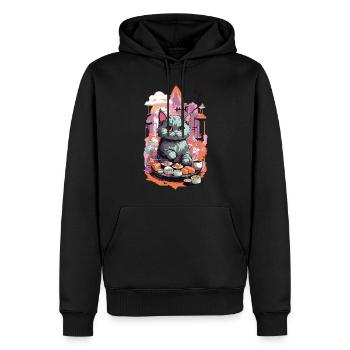 Kawaii Katze Sushi Pastell Liebhaber Japan Style - Männer Premium Bio Hoodie - Schwarz - Vorne - Nico (187cm)