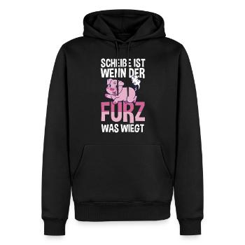 Scheiße Ist Wenn der Furz Was Wiegt - Männer Premium Bio Hoodie - Schwarz - Vorne - Nico (187cm)