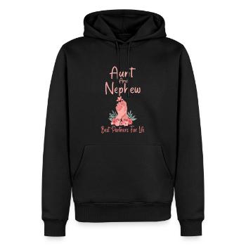 Aunt & Nephew Best Partners For Life - Sweat à capuche Premium bio Homme - noir - Devant - Nico (187cm)
