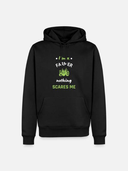 I am a farmer humour tractor agriculture - Men’s Premium Organic Hoodie - black