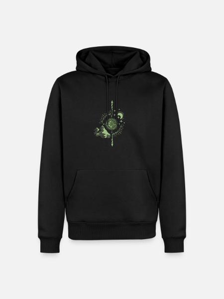 Berge, landschaft, mond, Alpen, Natur, Berg,Sterne - Männer Premium Bio Hoodie - Schwarz
