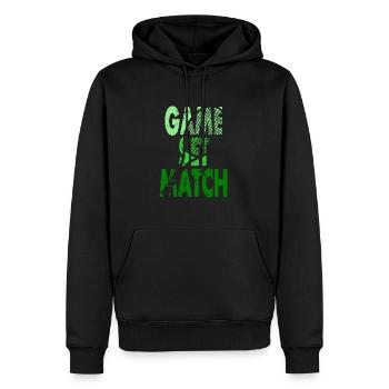 Tennis Shirt Game Set Match Design - Männer Premium Bio Hoodie - Schwarz - Vorne - Nico (187cm)