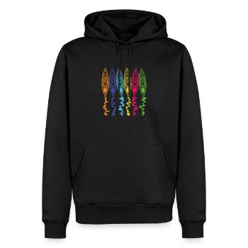 Kayak Canoe Kayak Kayaker Retro Vintage Reflection - Men’s Premium Organic Hoodie - black - Front - Nico (187cm)