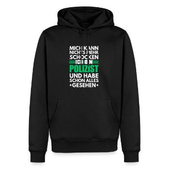 Policier non électrocutable - Sweat à capuche Premium bio Homme - noir - Devant - Nico (187cm)
