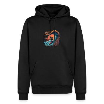 Palmen Strand Surfer Boy - Männer Premium Bio Hoodie - Schwarz - Vorne - Nico (187cm)