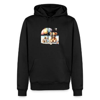 Am Strand - Männer Premium Bio Hoodie - Schwarz - Vorne - Nico (187cm)