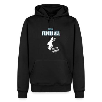 Federball Oster Outfit Ostergeschenk Federballer - Männer Premium Bio Hoodie - Schwarz - Vorne - Nico (187cm)