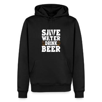 Économisez de l’eau Boire de la bière Bière Bière Dire Design - Sweat à capuche Premium bio Homme - noir - Devant - Nico (187cm)
