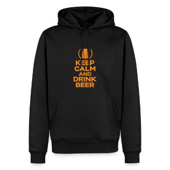 Keep Calm and Drink Beer Drink Beer - Men’s Premium Organic Hoodie - black - Front - Nico (187cm)