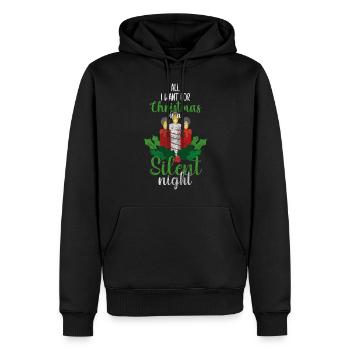 Arbre de Noël d’hiver Rennes - Sweat à capuche Premium bio Homme - noir - Devant - Nico (187cm)
