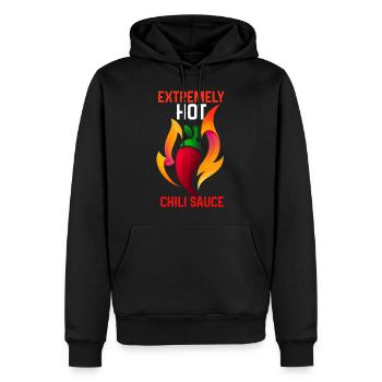 Spicy Hot Chili Sauce - Scharfe Chilischote - Männer Premium Bio Hoodie - Schwarz - Vorne - Nico (187cm)