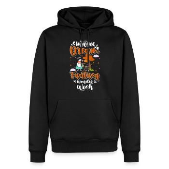 Chapeau pointu Gnome Jardinier - Sweat à capuche Premium bio Homme - noir - Devant - Nico (187cm)