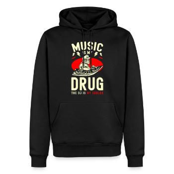 Casque de musique Love Bass - Sweat à capuche Premium bio Homme - noir - Devant - Nico (187cm)