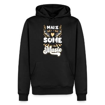 Musicien Passion Mélodie Danse - Sweat à capuche Premium bio Homme - noir - Devant - Nico (187cm)