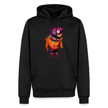 Monstre néon - Sweat à capuche Premium bio Homme - noir - Devant - Nico (187cm)