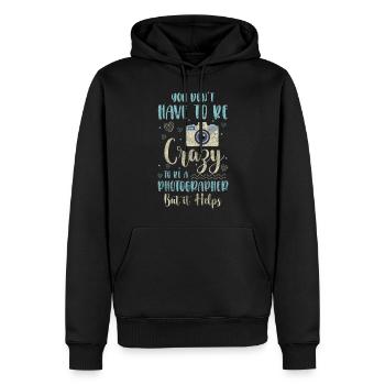 Appareil photo Photographie Objectif Séance photo - Sweat à capuche Premium bio Homme - noir - Devant - Nico (187cm)