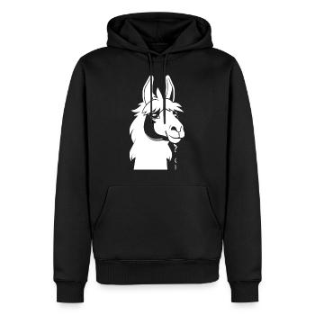 Lustige Lama Silhouette Freche lustige Lamas - Männer Premium Bio Hoodie - Schwarz - Vorne - Nico (187cm)