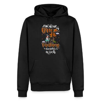 Lutin Fantasy Jardin Leprechaun - Sweat à capuche Premium bio Homme - noir - Devant - Nico (187cm)