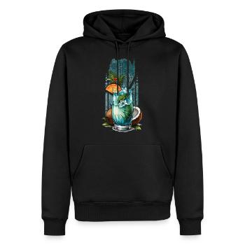 Tropischer Genuss: Kokosnuss-Cocktails - Männer Premium Bio Hoodie - Schwarz - Vorne - Nico (187cm)