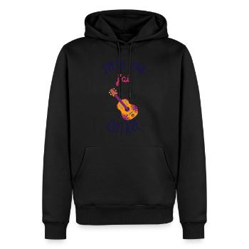 Ich kann keine Gitarre haben - Männer Premium Bio Hoodie - Schwarz - Vorne - Nico (187cm)