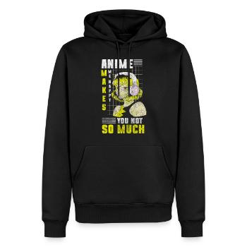 Art du Japon - Sweat à capuche Premium bio Homme - noir - Devant - Nico (187cm)