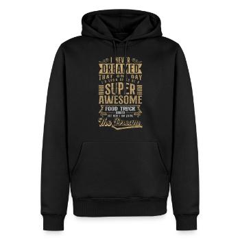 Restauration rapide, cuisine de rue, BBQ - Sweat à capuche Premium bio Homme - noir - Devant - Nico (187cm)