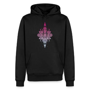 Mandala bunt - Männer Premium Bio Hoodie - Schwarz - Vorne - Nico (187cm)