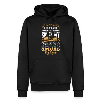 Zigarre Lounge Qualm Genuss - Männer Premium Bio Hoodie - Schwarz - Vorne - Nico (187cm)