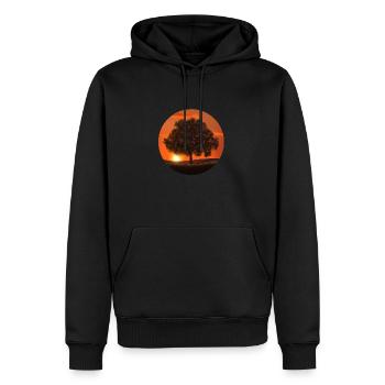 Baum - Männer Premium Bio Hoodie - Schwarz - Vorne - Nico (187cm)