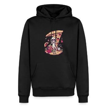 SkullPizzBoy - ThePizzfather - Männer Premium Bio Hoodie - Schwarz - Vorne - Nico (187cm)