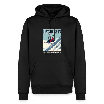 Billets de remontées mécaniques – ski et plaisir sur les pistes - Sweat à capuche Premium bio Homme - noir - Devant - Nico (187cm)
