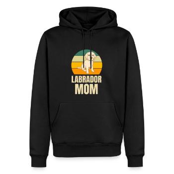 Chiens Maman Amoureux des chiens Fête des mères Rétro Labrador - Sweat à capuche Premium bio Homme - noir - Devant - Nico (187cm)