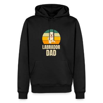 Labrador Papa Propriétaire de chien Fête des pères Rétro Labrador - Sweat à capuche Premium bio Homme - noir - Devant - Nico (187cm)